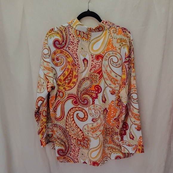 Paisley Print Women's Top - Multicolor - Picture 2 of 2